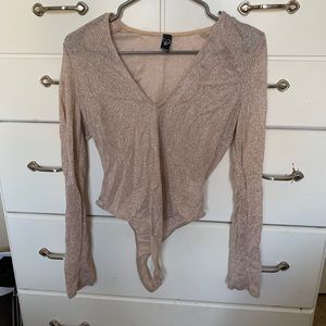 Windsor champagne shimmer long sleeve bodysuit